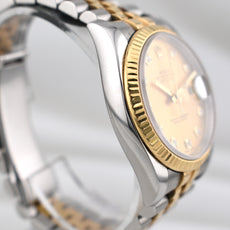 Rolex Datejust 36 Two Tone Champagne Diamond Dial Super Jubilee 116233 2013