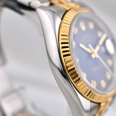 Rolex Datejust 36 Two Tone Blue Vignette Diamond Dial 116233 2005 (Approx)