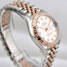 Rolex Datejust 31 Silver Diamond Dial Two Tone Rose Gold 278271 2025