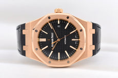 Audemars Piguet Royal Oak Selfwinding Black Dial Rose Gold 15400OR 2016