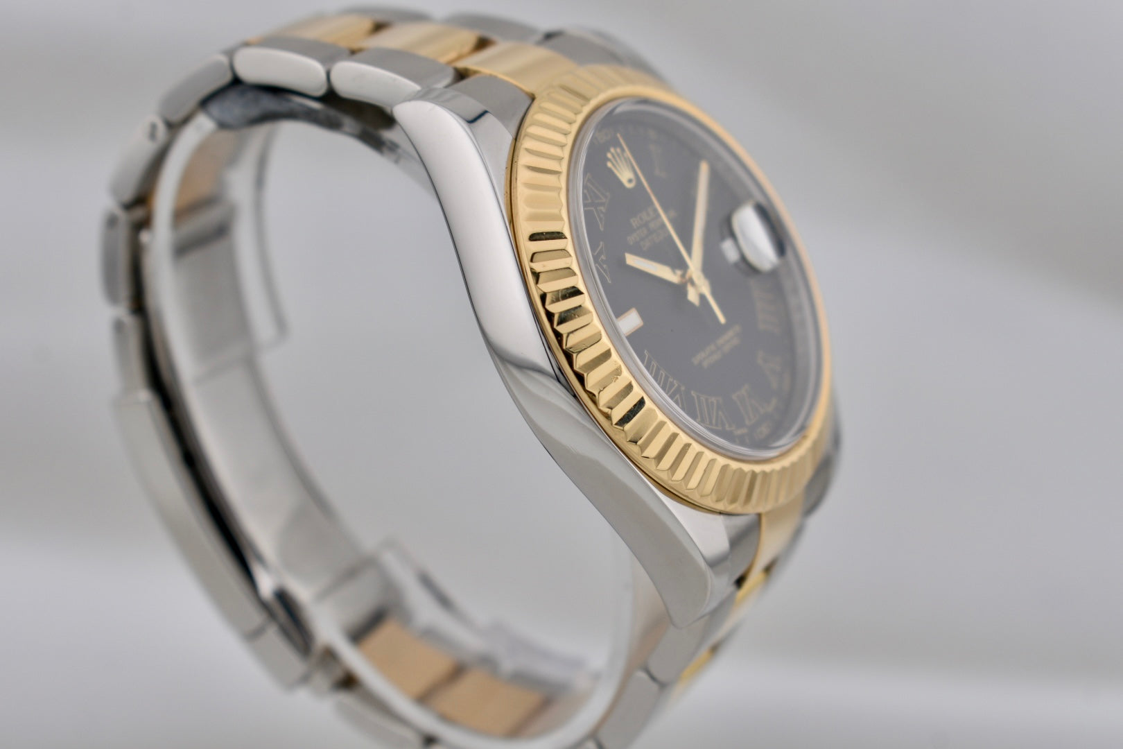 Rolex Datejust II Black Wimbledon Dial Two Tone Yellow Gold 116333 2014
