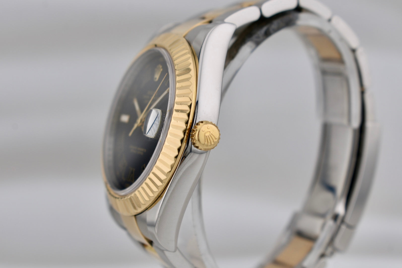 Rolex Datejust II Black Wimbledon Dial Two Tone Yellow Gold 116333 2014