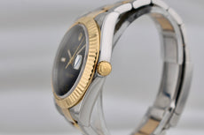Rolex Datejust II Black Wimbledon Dial Two Tone Yellow Gold 116333 2014