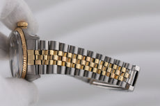 Rolex Datejust 36 Black Diamond Dial Two Tone Yellow Gold 16013 1982