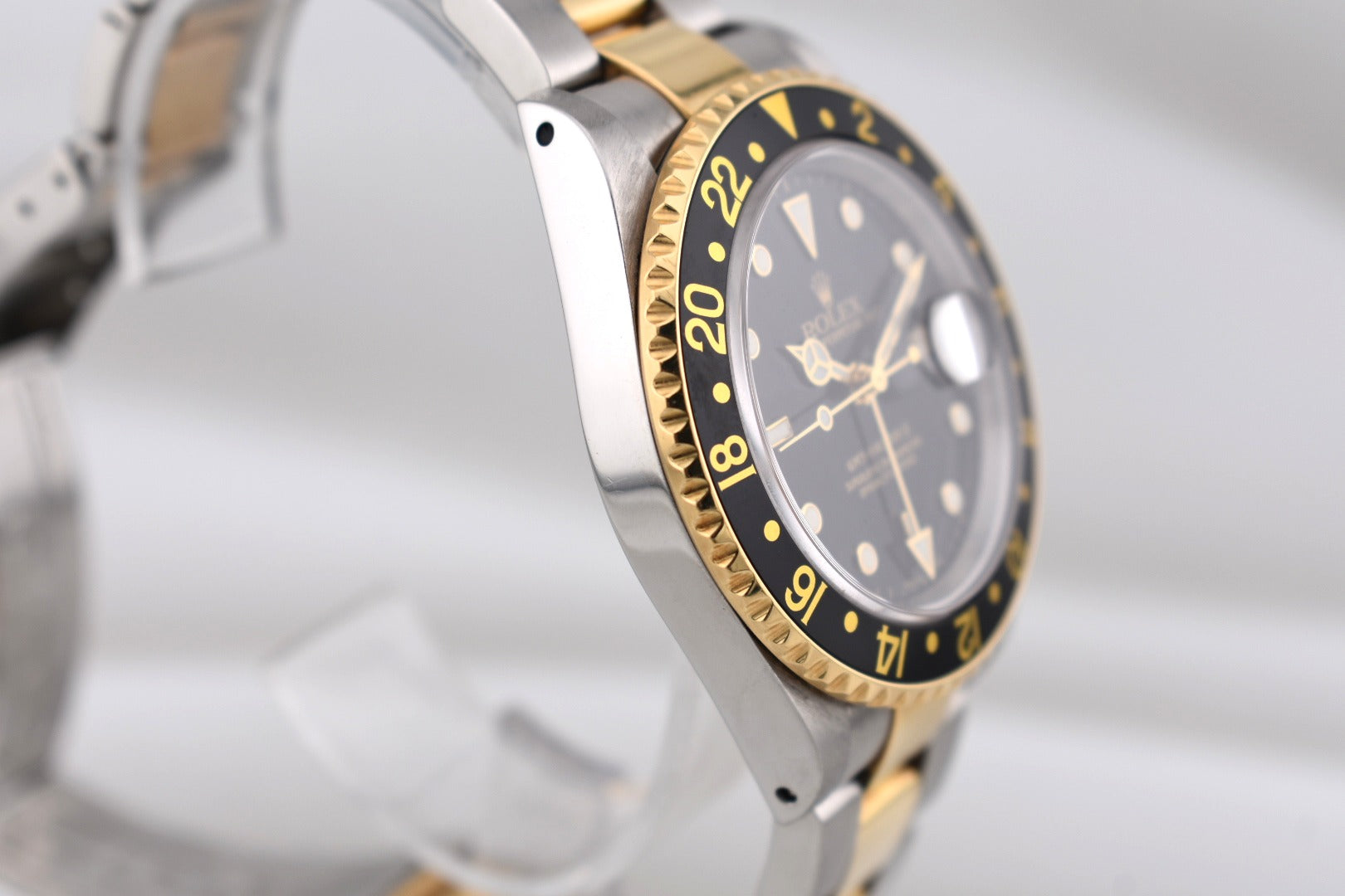 Rolex GMT Master II Two Tone Yellow Gold Black Dial 16713 2000