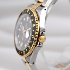 Rolex GMT Master II Two Tone Yellow Gold Black Dial 16713 2000