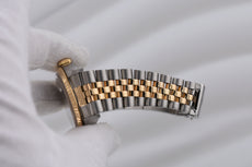 Rolex Datejust 36 Red Vignette Diamond Dial Two Tone Yellow Gold 16233 1989