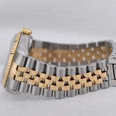 Rolex Datejust 36 Blue Vignette Diamond Dial Two Tone Yellow Gold 16233 1995