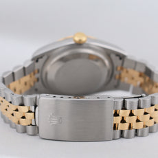 Rolex Datejust 36 Blue Vignette Diamond Dial Two Tone Yellow Gold 16233 1995