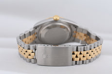 Rolex Datejust 36 Blue Vignette Diamond Dial Two Tone Yellow Gold 16233 1995
