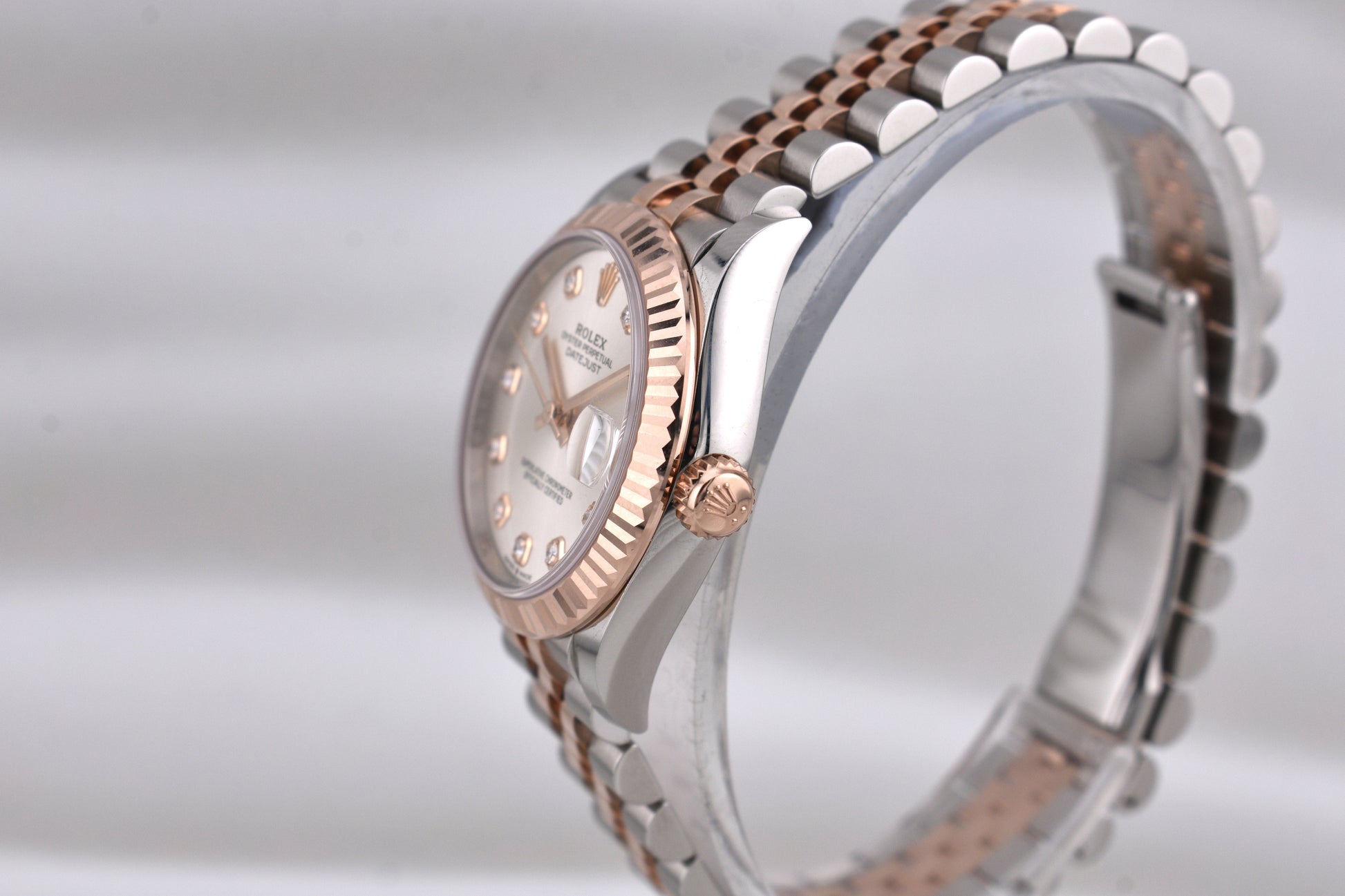 Rolex Datejust 31 Two Tone Rose Gold Silver Diamond Dial 278271 2026