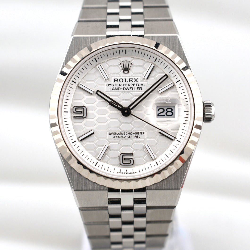 Rolex Land Dweller 36 White Honeycomb Dial 127234 2025