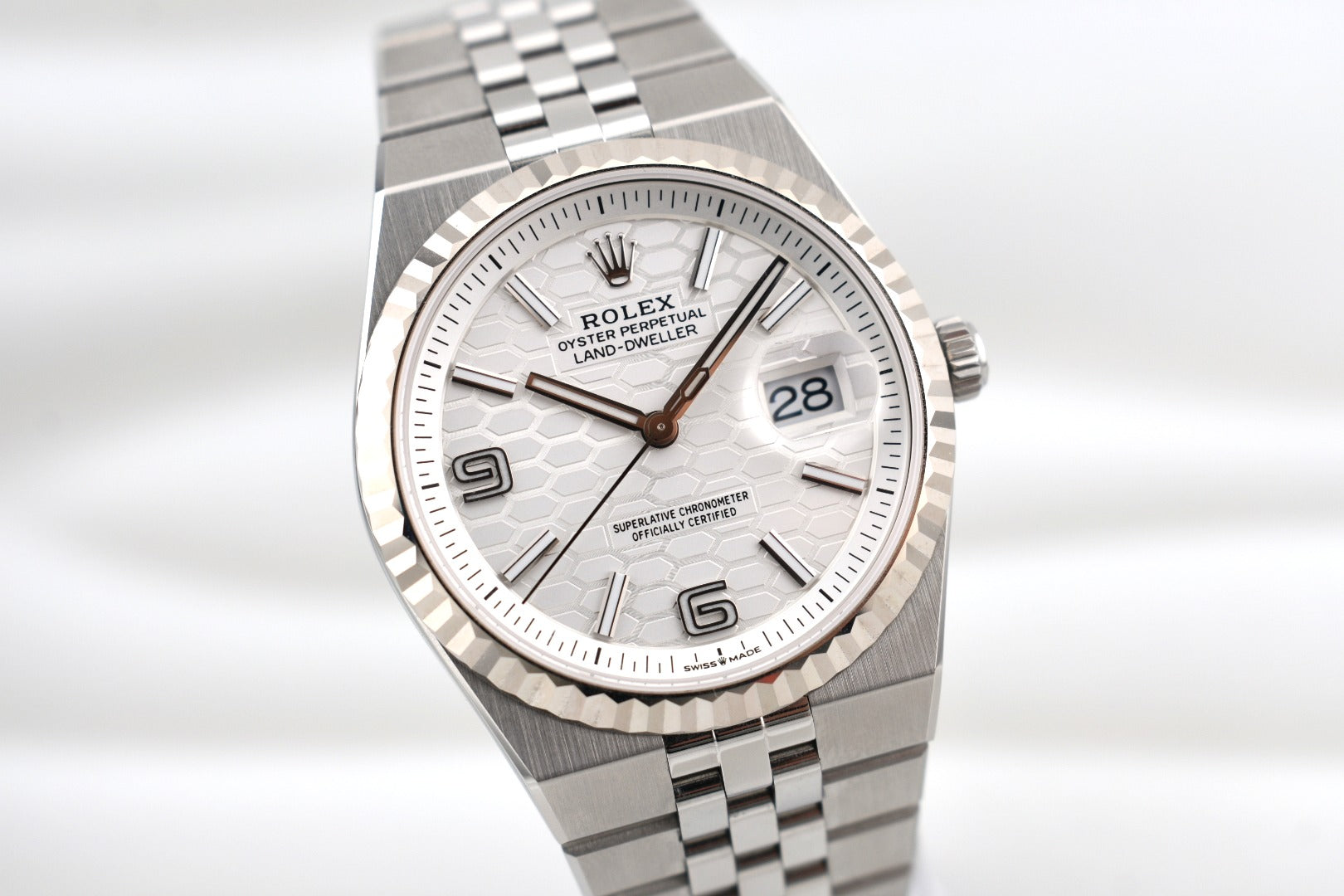 Rolex Land Dweller 36 White Honeycomb Dial 127234 2025