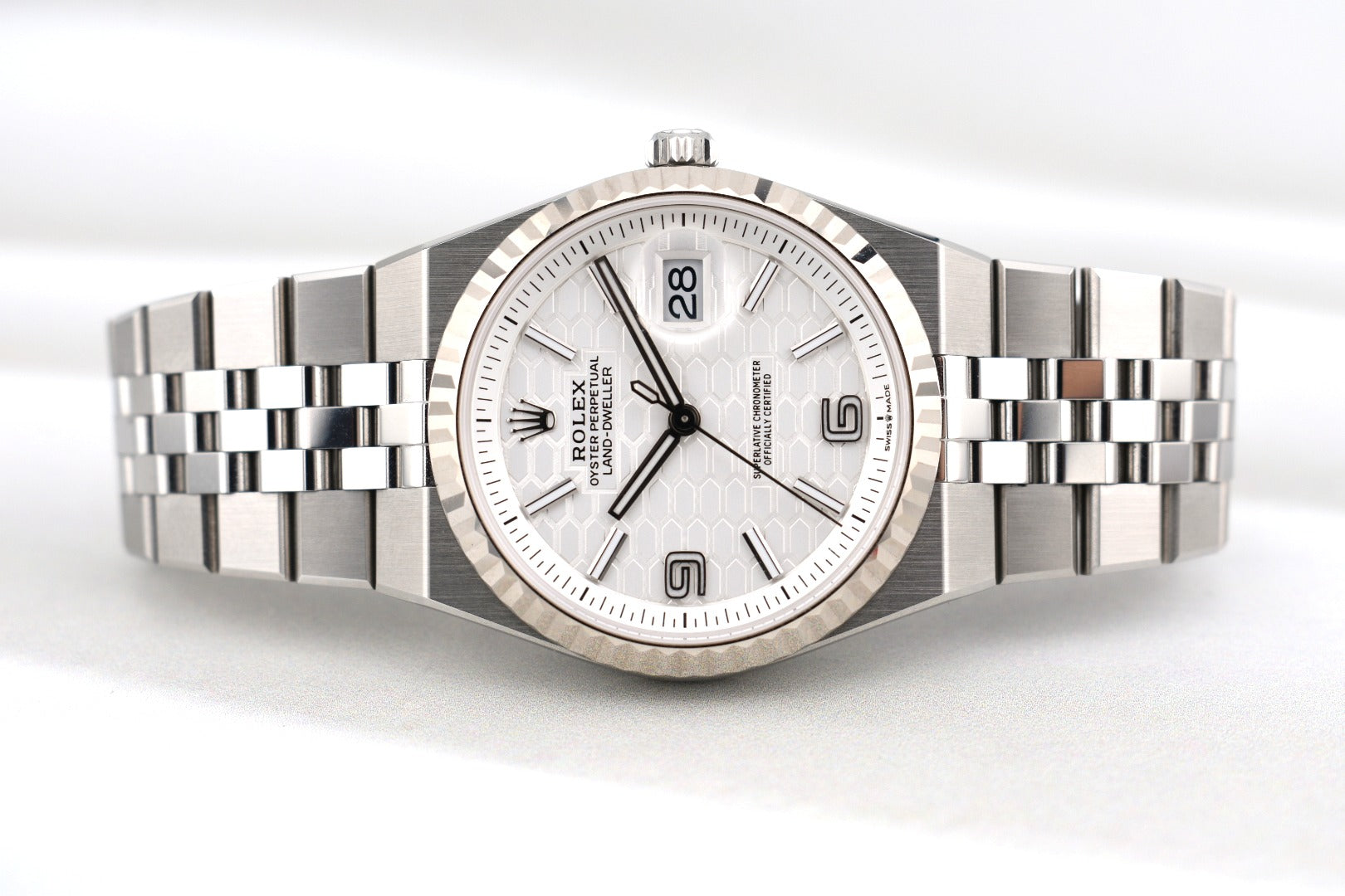 Rolex Land Dweller 36 White Honeycomb Dial 127234 2025