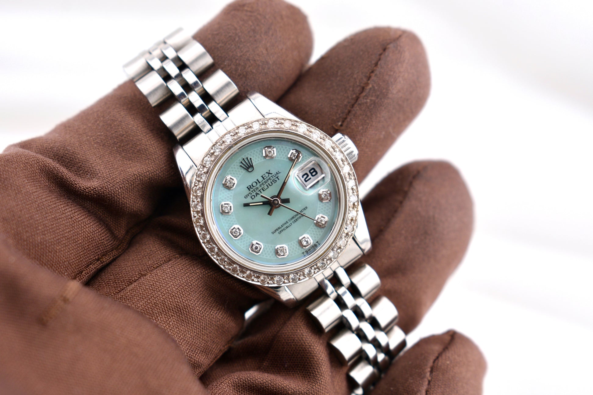 Rolex Lady Datejust 26 Ice Blue Diamond Dial 69174 1987