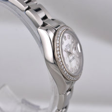 Rolex Lady Datejust 28 Mother of Pearl Diamond Dial Factory Diamond Bezel 179384RBR