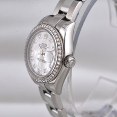 Rolex Lady Datejust 28 Mother of Pearl Diamond Dial Factory Diamond Bezel 179384RBR