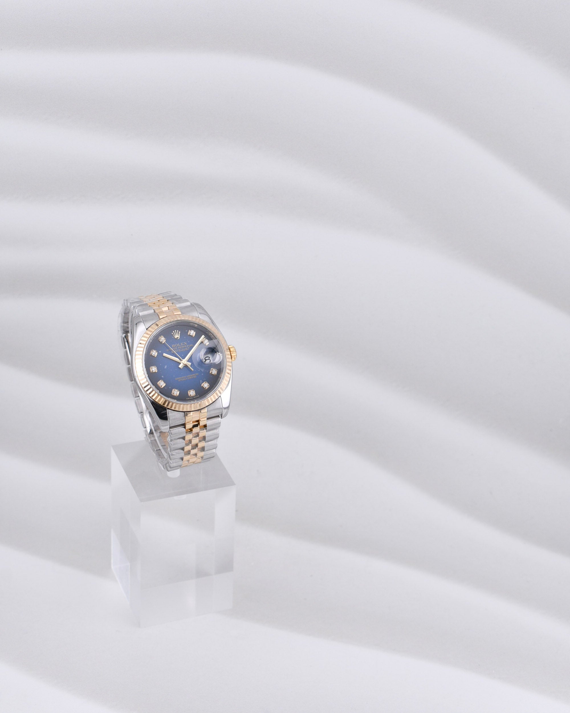 Rolex Datejust 36 Two Tone Blue Vignette Diamond Dial 116233 2005 (Approx)