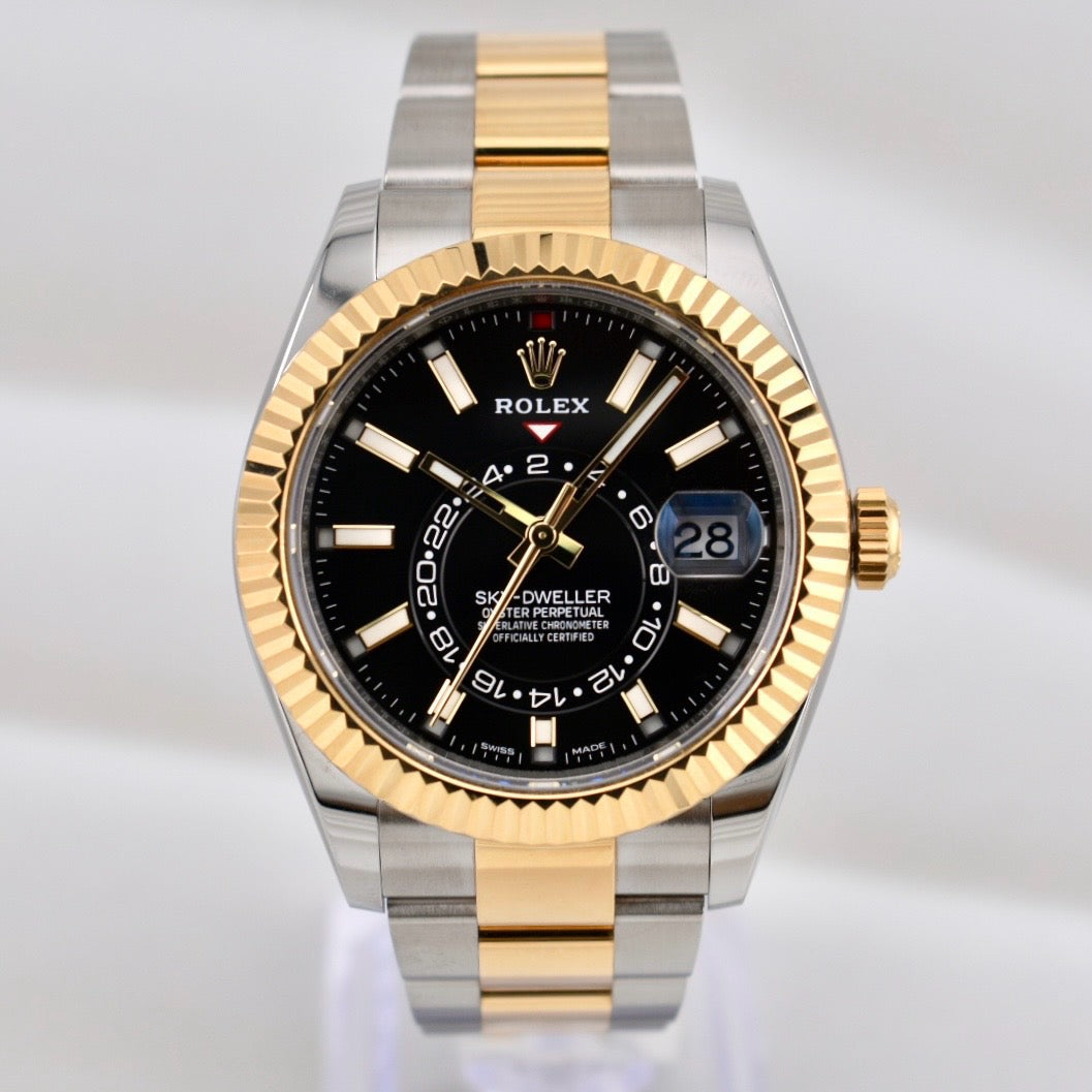 Rolex Sky Dweller Two Tone Yellow Gold Black Dial 326933 2022