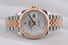 Rolex Datejust 41 Two Tone Everose Gold Mother of Pearl Diamond Dial 126331 2022
