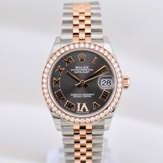Rolex Datejust 31 Two Tone Everose Gold Factory Diamond Bezel Slate Dial 278381RBR 2023