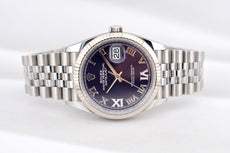 Rolex Datejust 36 Aubergine Purple Diamond Roman Numeral Dial 126234 2022