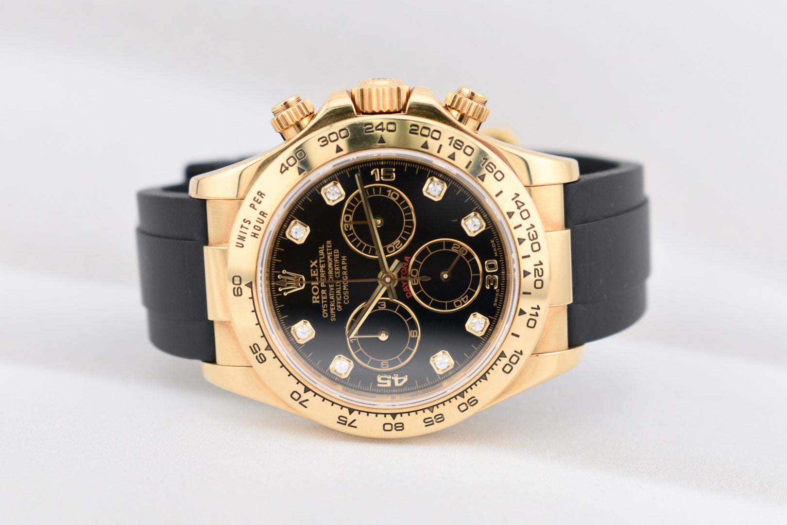 Rolex Cosmograph Daytona Black Diamond Dial Yellow Gold 116518 2001
