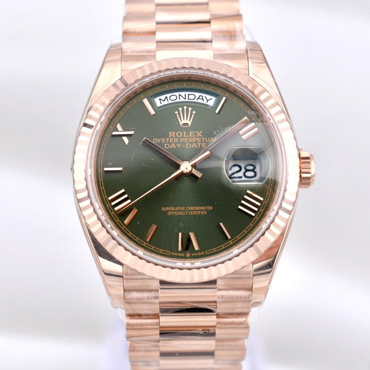 Rolex Day Date 36 Everose Gold Olive Dial 128235 2025