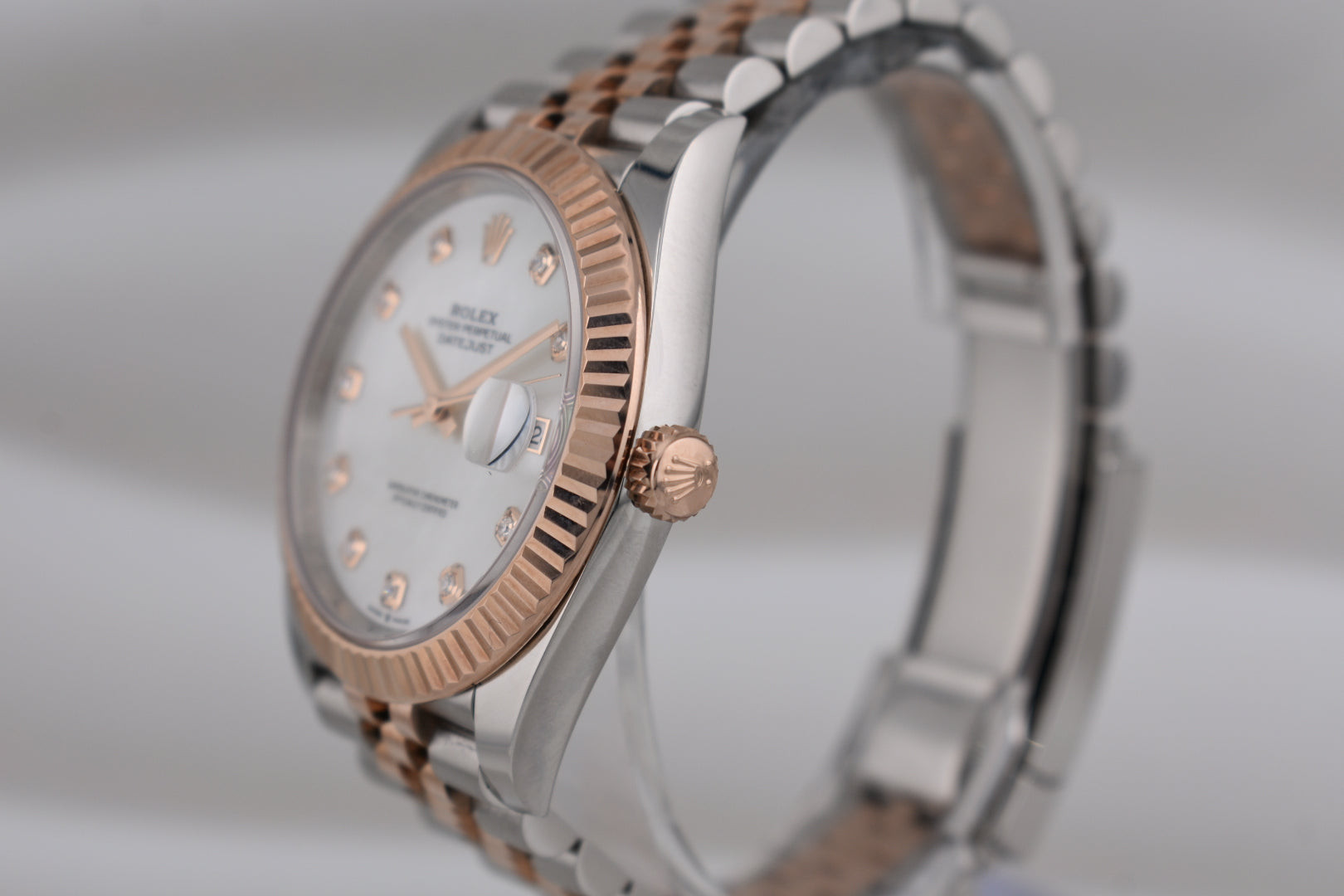 Rolex Datejust 41 Two Tone Everose Gold Mother of Pearl Diamond Dial 126331 2022