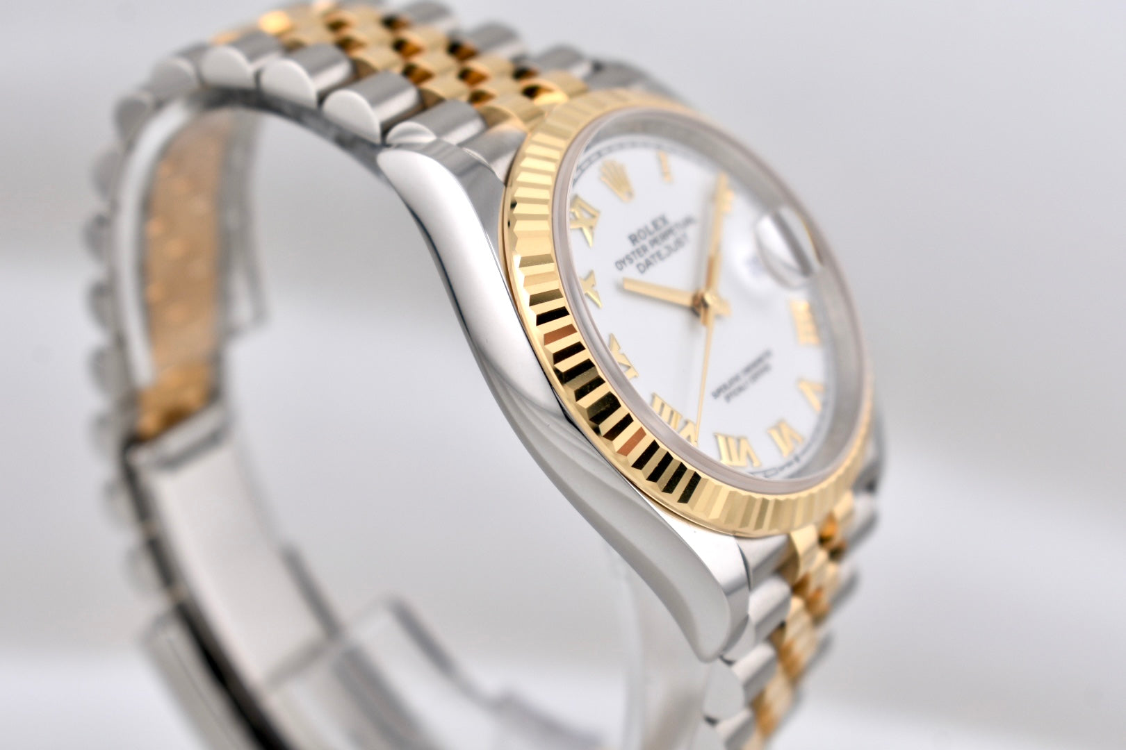 Rolex Datejust 36 Two Tone Yellow Gold White Roman Dial 126233 2025