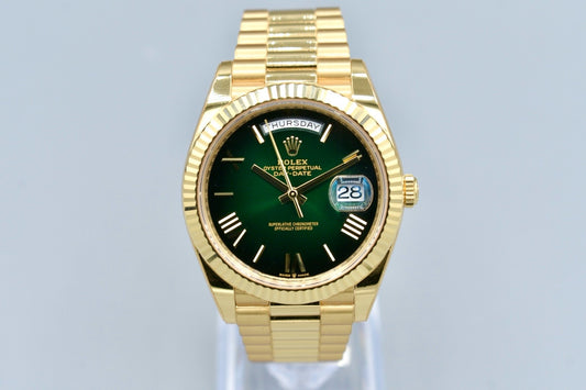 Rolex Day Date 40 Yellow Gold Ombré Green Dial 228238 2025