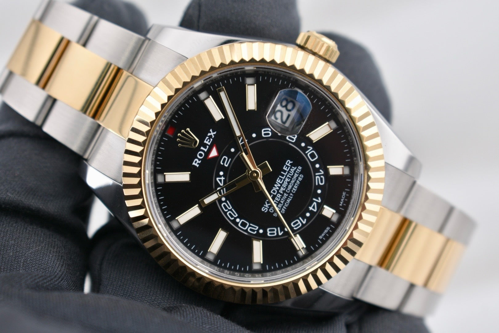 Rolex Sky Dweller Two Tone Yellow Gold Black Dial 326933 2022