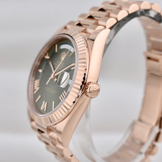 Rolex Day Date 40 Rose Gold Olive Green Dial 228235 2025
