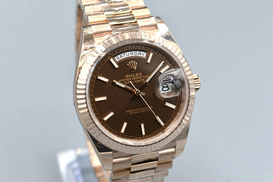 Rolex Day Date 40 Everose Gold Chocolate Motif Dial 228235 2023