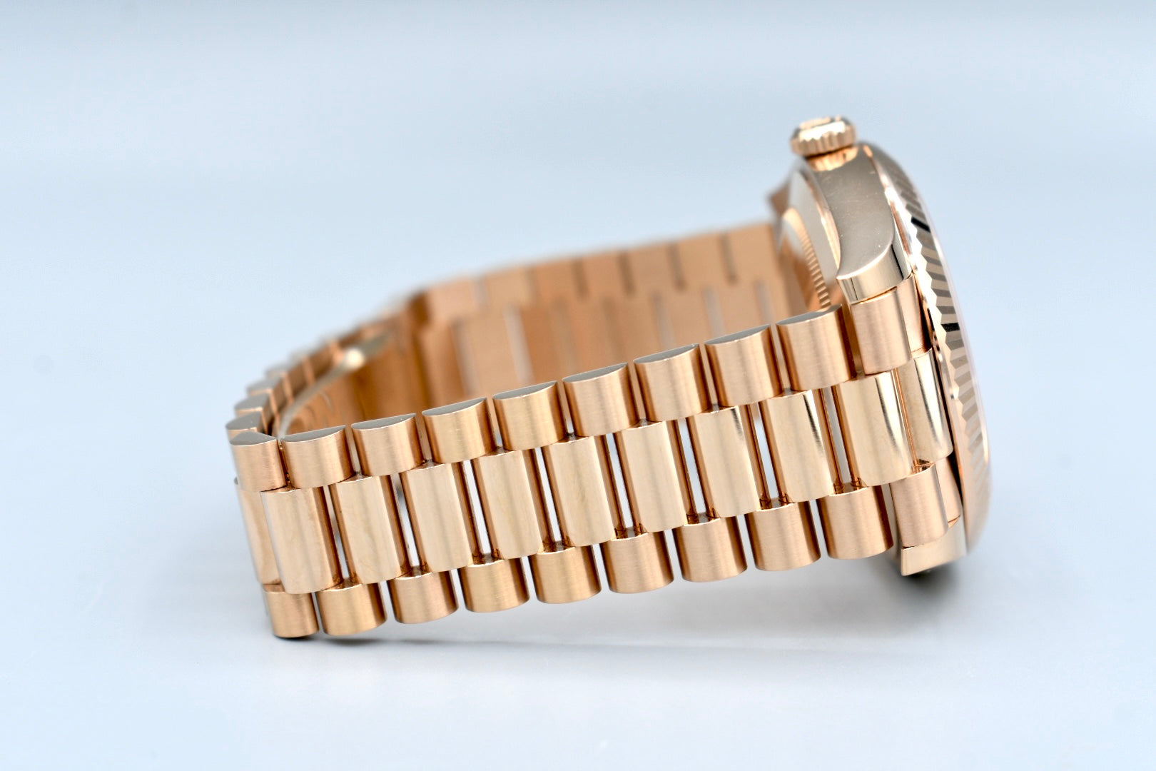 Rolex Day Date 40 Everose Gold Chocolate Baguette Diamond Dial 228235 2023