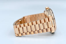 Rolex Day Date 40 Everose Gold Chocolate Baguette Diamond Dial 228235 2023