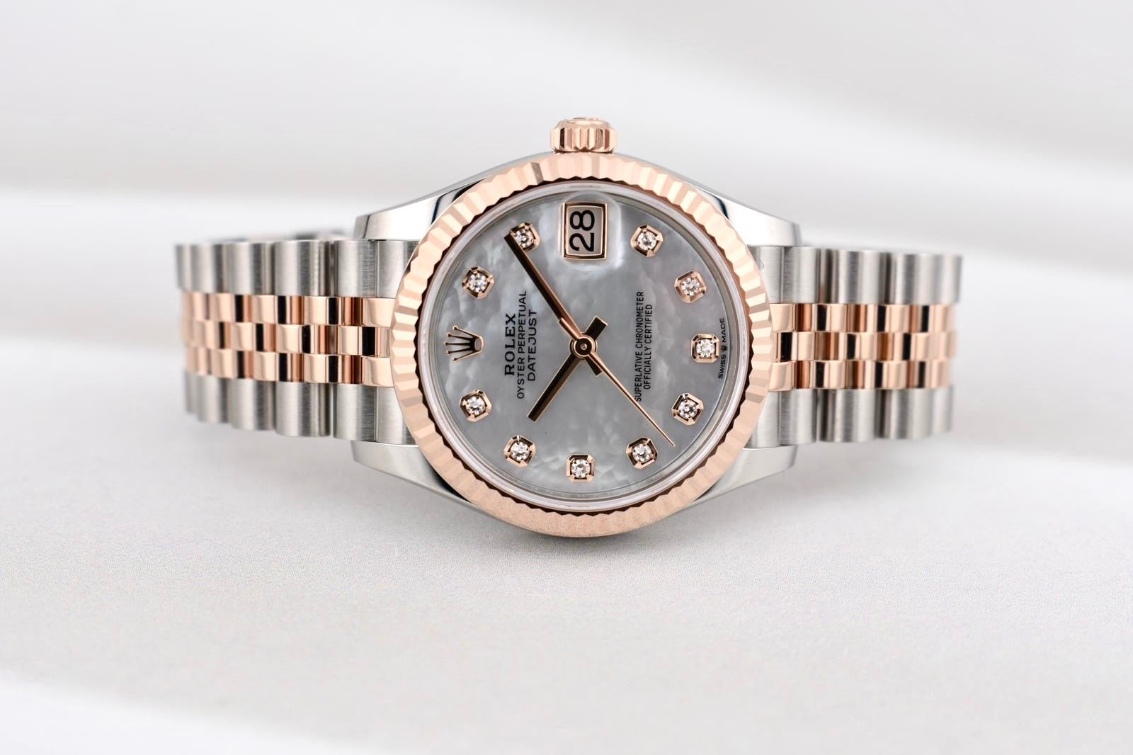 Rolex Datejust 31 Two Tone Everose Gold Mother of Pearl Diamond Dial 278271 2025