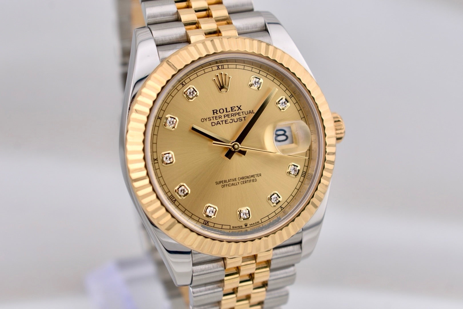 Rolex Datejust 41 Two Tone Yellow Gold Champagne Diamond Dial 126333 2025
