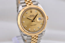 Rolex Datejust 41 Two Tone Yellow Gold Champagne Diamond Dial 126333 2025
