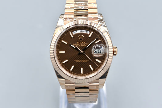 Rolex Day Date 40 Everose Gold Chocolate Motif Dial 228235 2023