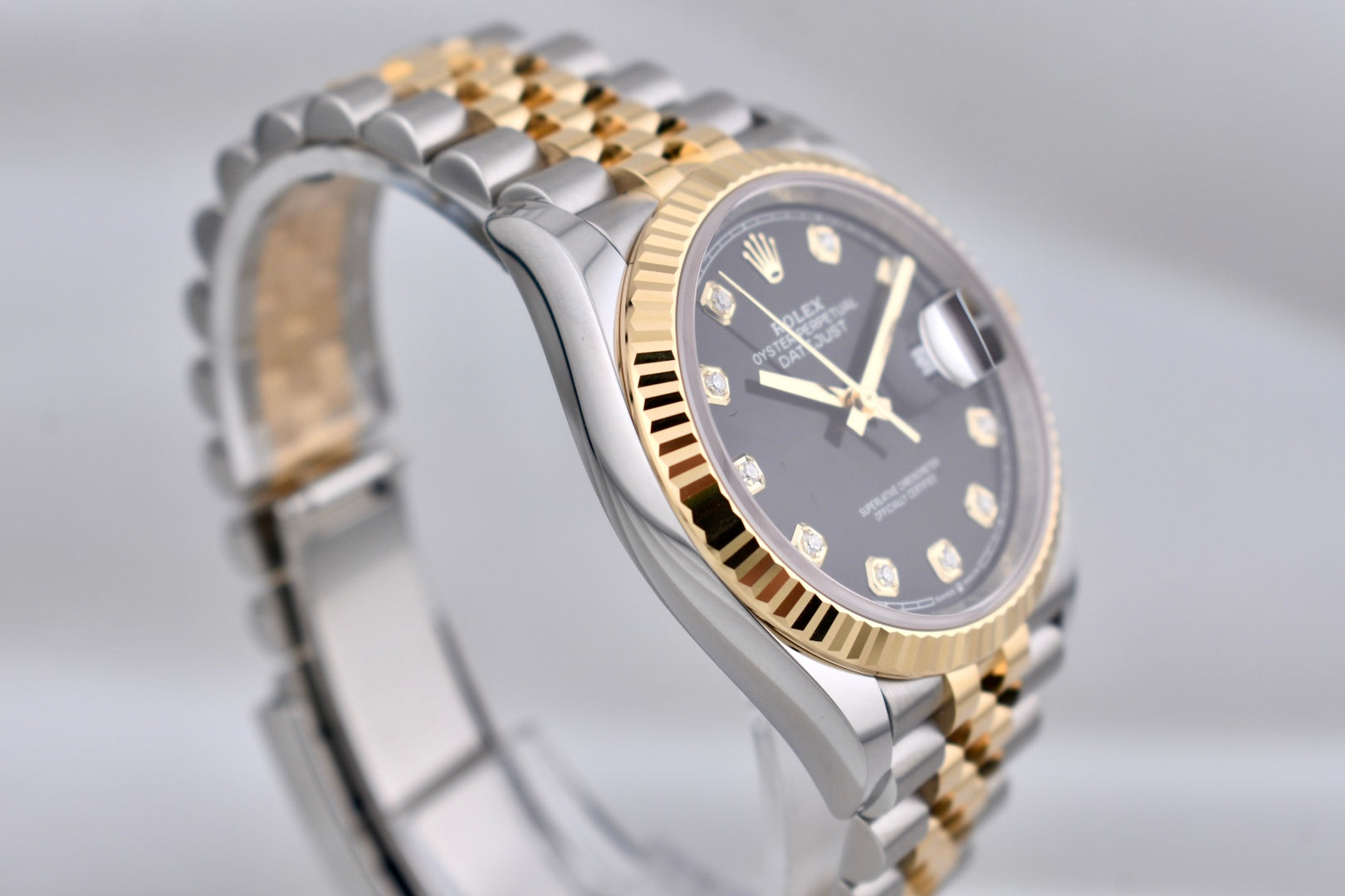 Rolex Datejust 36 Black Diamond Dial Two Tone Yellow Gold 126233 2025