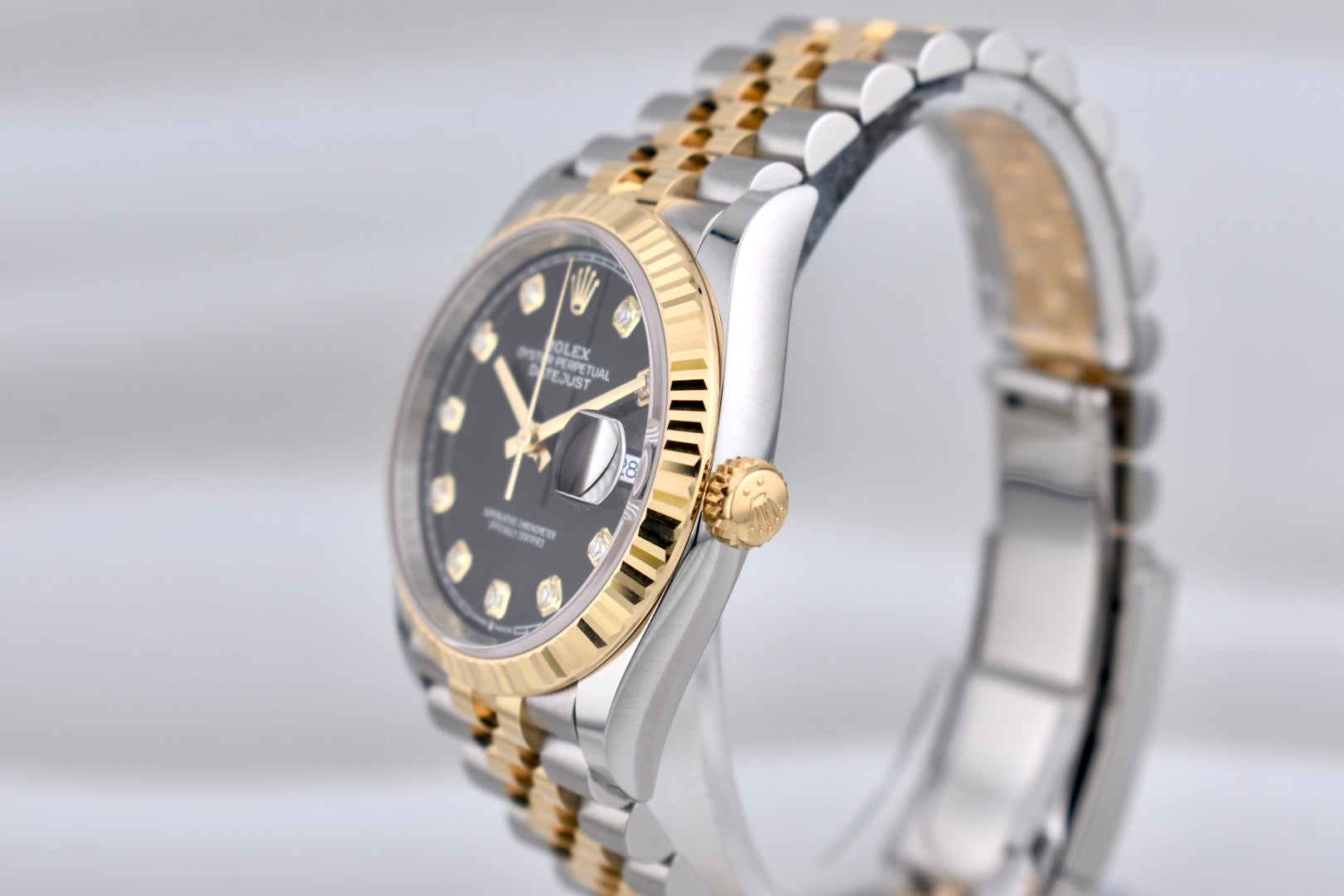 Rolex Datejust 36 Black Diamond Dial Two Tone Yellow Gold 126233 2025