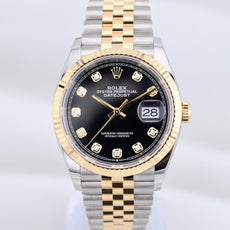 Rolex Datejust 36 Black Diamond Dial Two Tone Yellow Gold 126233 2025