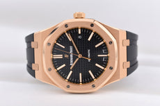 Audemars Piguet Royal Oak Selfwinding Black Dial Rose Gold 15400OR 2016