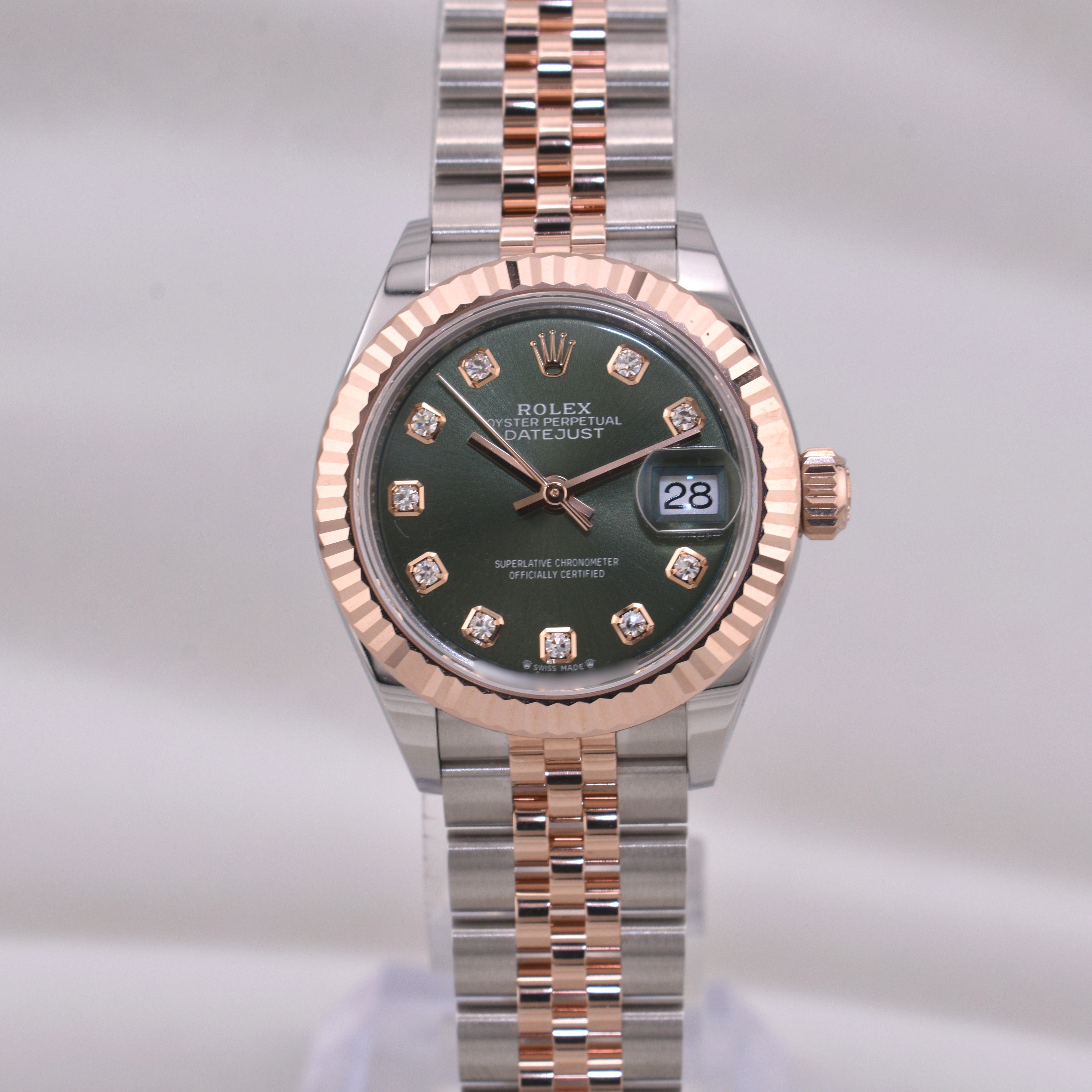 Rolex Lady Datejust 28 Two Tone Olive Diamond Dial 279171 2026