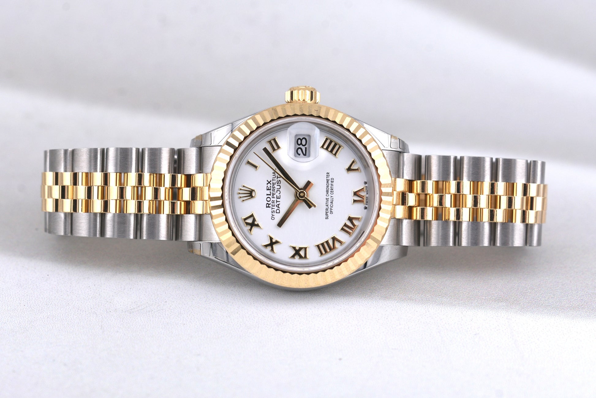 Rolex Lady Datejust 28 Two Tone White Roman Dial 279173 2026