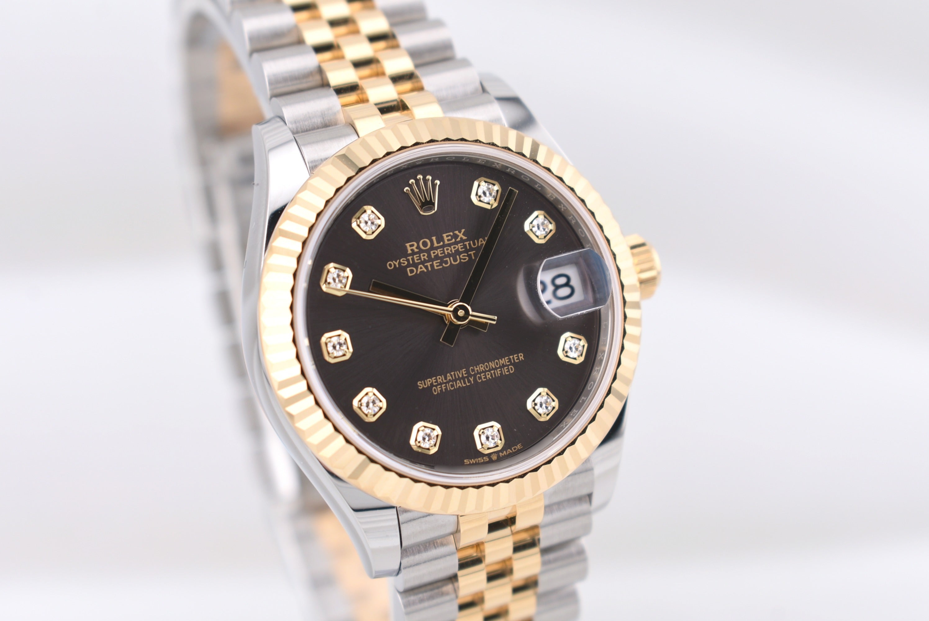 Rolex Datejust 31 Two Tone Yellow Gold Dark Grey Diamond 278273 2026
