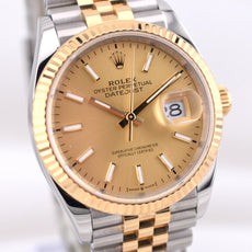 Rolex Datejust 36 Two Tone Champagne Index Dial 126233 2025
