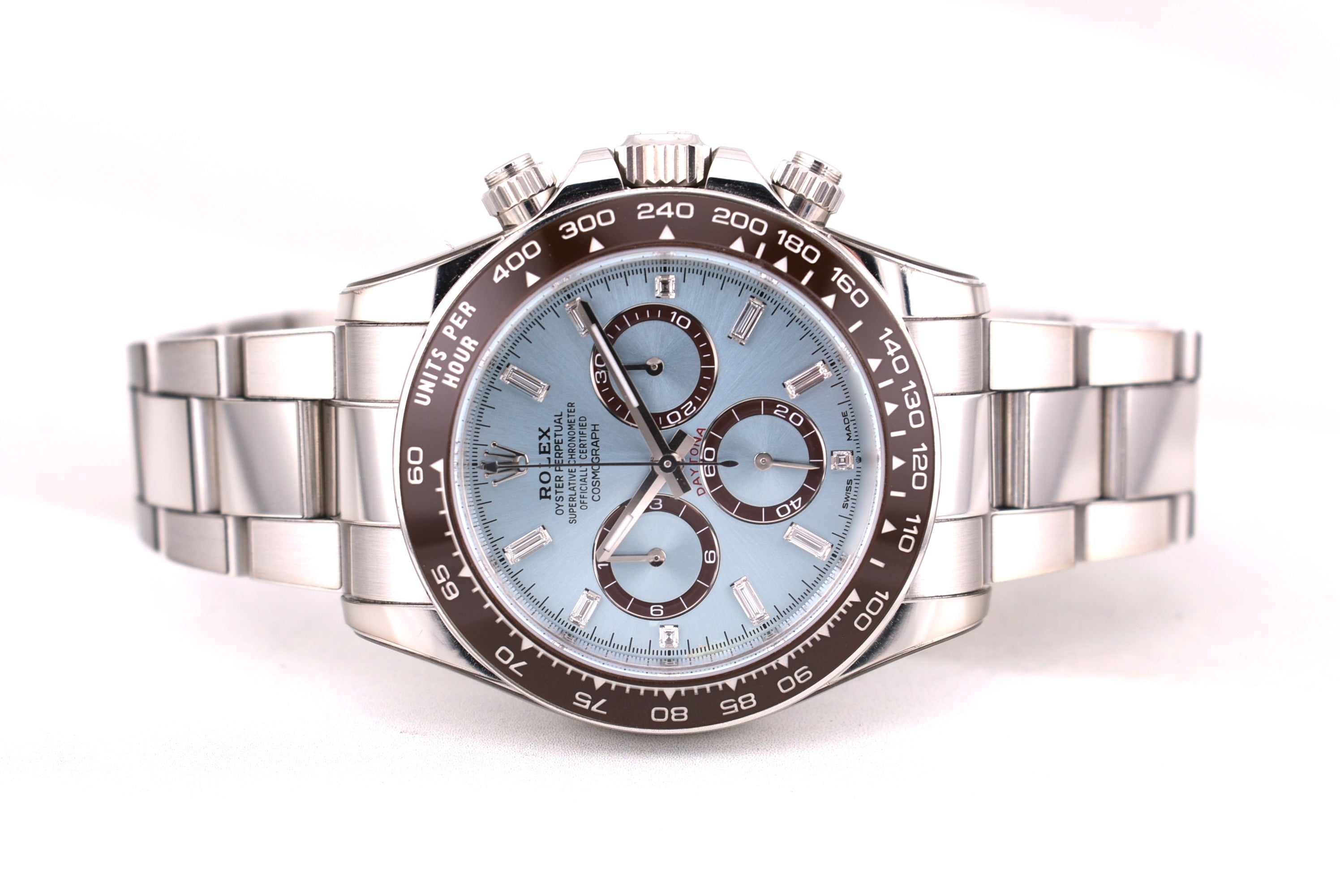 Rolex Cosmograph Daytona Platinum Ice Blue Baguette Diamond Dial 126506 2024