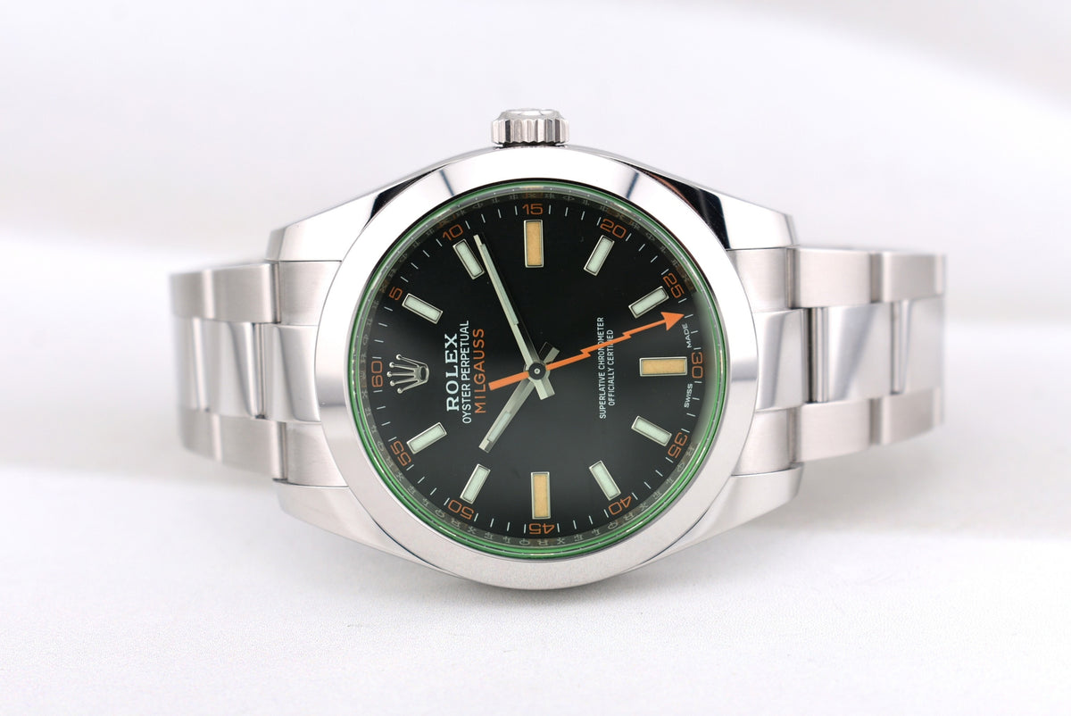 Rolex Milgauss Black Dial Green Crystal 116400GV 2020